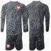 Maillot de foot Pologne Gardien Extérieur vêtements enfant Europe 2024 Manches Longues (+ pantalon court)